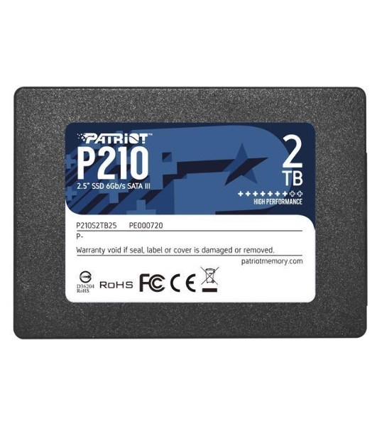 Накопитель SSD Patriot P210, 2Tb, SATA III, 2.5', R/W 520/430