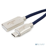 Кабель USB2.0 Cablexpert CC-P-mUSB02Bl-1M, AM/microB, серия Platinum, длина 1м, синий, блистер, фото4