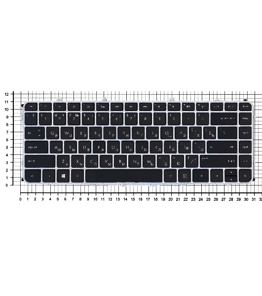 Клавиатура для ноутбука HP Envy 4-1000 Envy 6-1000 черная с серебристой рамкой