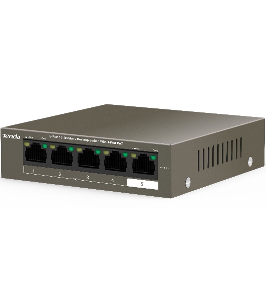 Коммутатор Tenda TEF1105P-4-63W 5PORT 10/100M