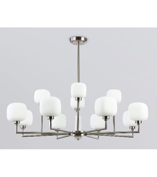Люстра Ambrella light LH53005/12 SN/FR сатин никель/белый матовый G9*12 max 40W D910*680