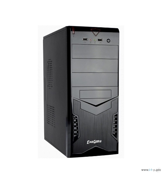 Компьютерный корпус ExeGate EX261449RUS Miditower CP-601 Black, ATX, (CP400W, 80мм), 2хUSB, Audio