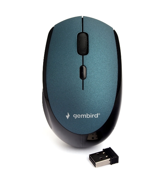 Мышь беспроводная Gembird MUSW-354-B синий, 1600 dpi, радиоканал, USB, кнопки - 4