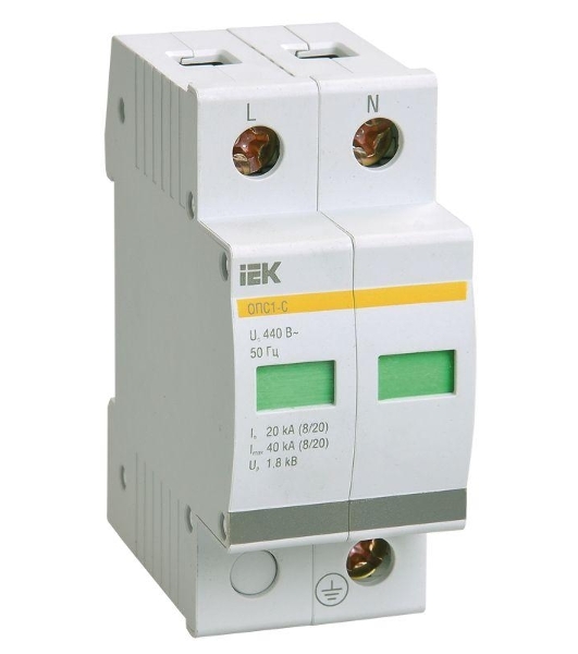 Ограничитель перенапряжения ОПС1-D 2P IEK MOP20-2-D