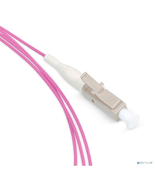 Пигтейл Cabeus, LC/UPC, OM4 50/125, 1,5м, серый хвостовик, розовый