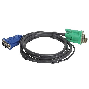 Кабель KVM ATEN 2L-5201U USB(тип А Male)+HDB15(Male) <-> SPHD15(Male) 1,2м., черный.