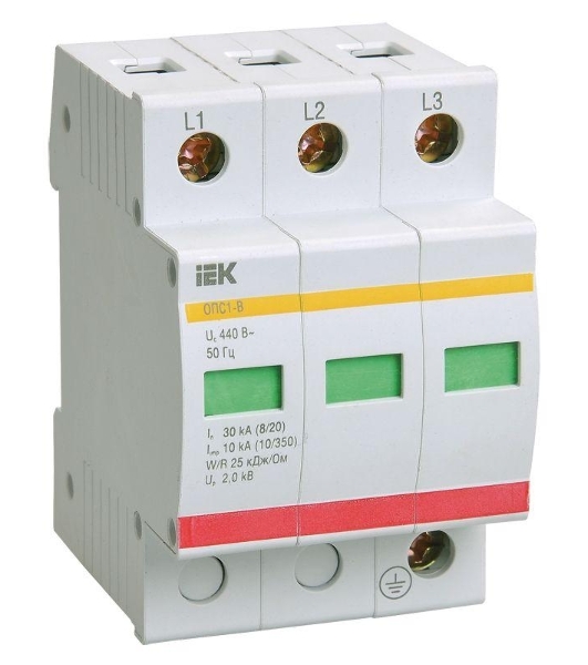 Ограничитель перенапряжения ОПС1-C 3P IEK MOP20-3-C