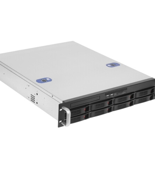 Серверный корпус ExeGate Pro 2U550-HS08 RM 19', высота 2U, глубина 550, БП 1U-500ADS, 8xHotSwap, USB
