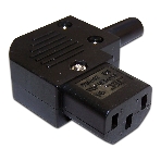 Вилка IEC 60320 C13, 10A, 250V, угловая, разборная, черная, фото2