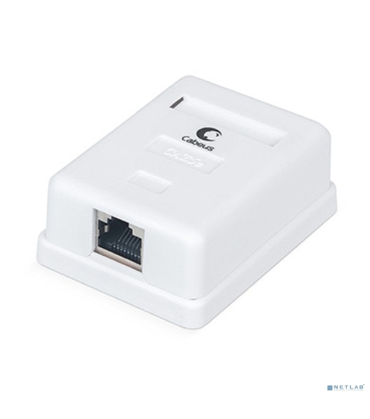 Розетка в сборе Cabeus, 1x RJ45(8P8C), кат. 5е, экр., внешняя, белый, (WS-8P8C-Cat.5e-SH-1)