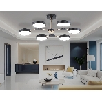 Люстра светодиодная на штанге Ambrella light FL516334/6 BK/FGD черный/золото 108W 3000-6000K D780*210 (без ПДУ), фото3