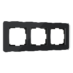 Рамка на 3 поста Elite (черный, стекло) W0032448, фото 1