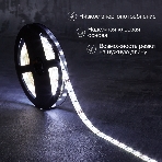 Лента светодиодная 3 м 12 В 5050 6500 К IP65 60 LED/м для БП с клеммами LAMPER, фото2