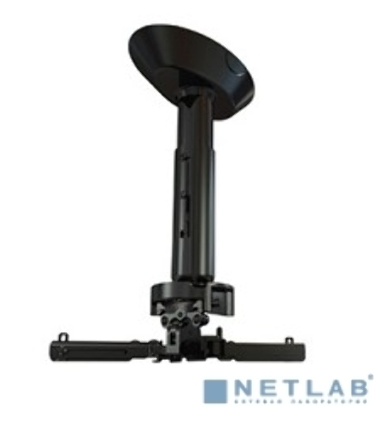 Крепеж Wize Pro PR11A Универсальный потолочный комплект Wize PR11A состоящий из крепления+штанги 15-28 см +площадки к потолку для проектора, наклон +/- 25°, поворот +/- 6°, вращение 360°, до 23 кг, черный