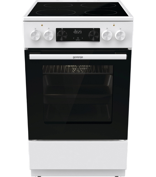 Плита электрическая Gorenje GEC5C61WG белый, конфорок 4 электрических, духовка 70 л, 50 см x 85 см x 59.4 см (без крышки)