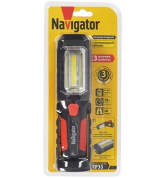 Фонарь Navigator NPT-W04-ACCU для работы 1LED+8LED 0.5Вт) 4В 2.2А·ч