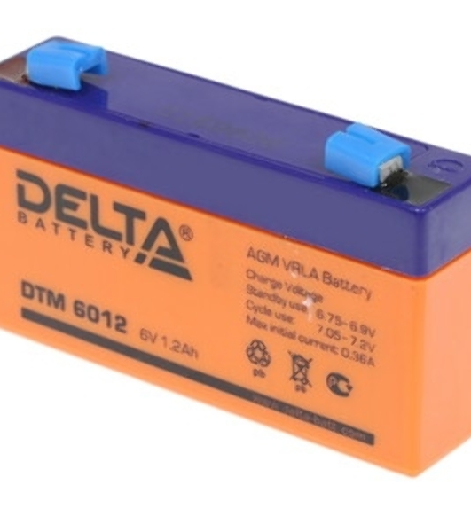 Батарея Delta DTM 6012 (1.2 А\ч, 6В) свинцово- кислотный аккумулятор