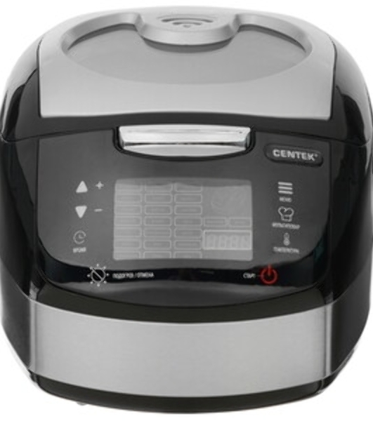Мультиварка Centek CT-1472 Ceramic черный/сталь, 860 Вт, 5.0 л, LED, 21 программа