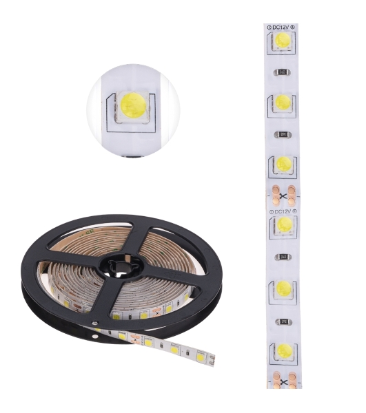Лента светодиодная 3 м 12 В 5050 6500 К IP65 60 LED/м для БП с клеммами LAMPER