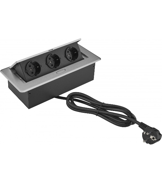 Розетка Cactus CS-SOCKET-EU3-GYBK для столешницы серый (уп.:1шт)