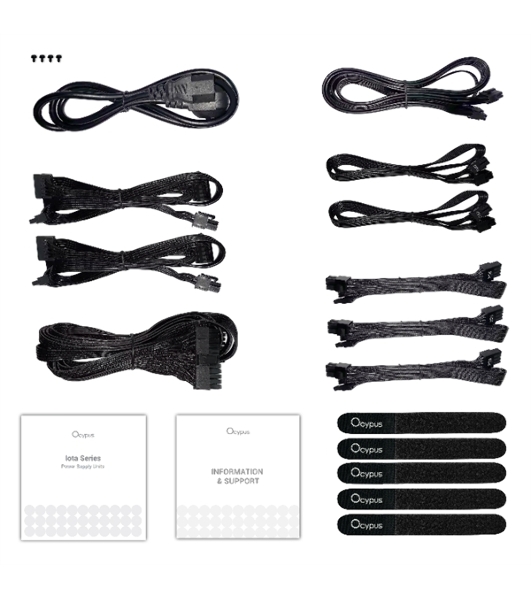 Блок питания 1200W Ocypus Iota P1200 (Iota-P1200-G1FFBK024X-EU), 1200Вт, 80 PLUS Gold, 120мм, модульный, черный