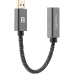 Кабель-переходник DP --> HDMI-F 0.2m, серый металлик, оплетка, 4K@60Hz, Telecom (TA560), фото19