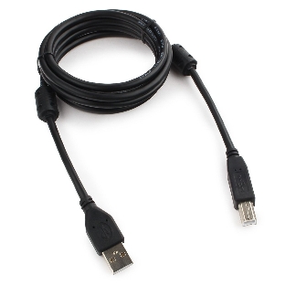 Кабель USB2.0 Pro Cablexpert CCF2-USB2-AMBM-6, AM/BM, 1.8м, экран, 2феррит.кольца, черный, пакет
