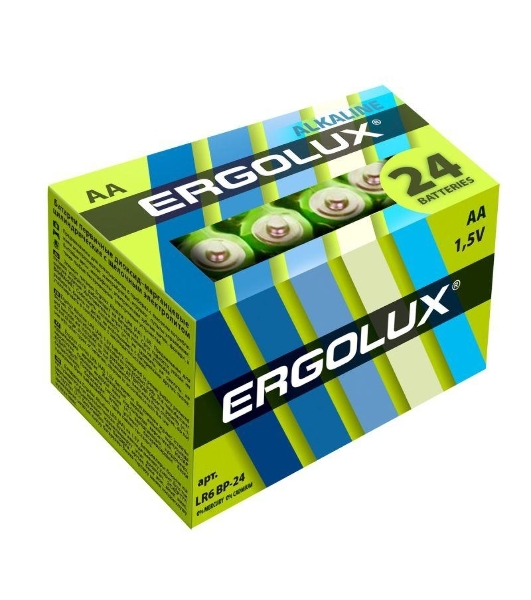 Элемент питания алкалиновый Ergolux LR6 Alkaline BP-24 (уп.24шт)