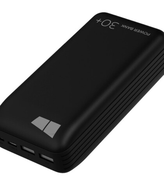 Портативный аккумулятор More choice (4620202550576) PB22-30 с кабелем 2USB 2.1A - 30000mAh черный