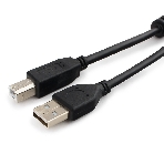 Кабель USB2.0 Pro Cablexpert CCF2-USB2-AMBM-6, AM/BM, 1.8м, экран, 2феррит.кольца, черный, пакет, фото3