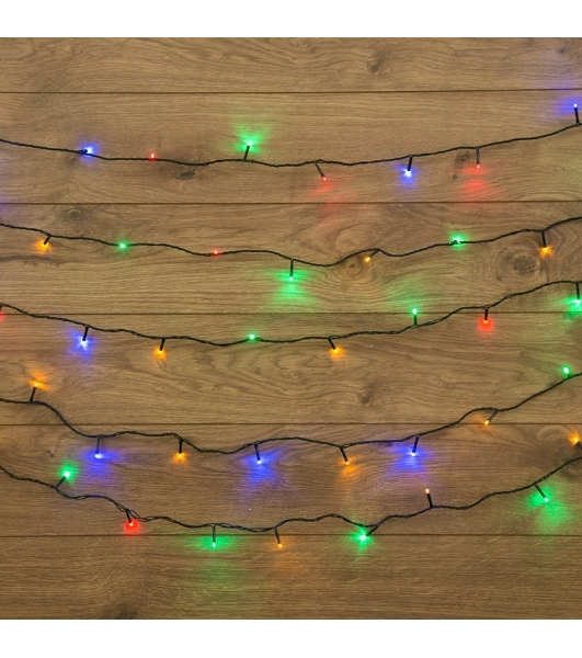Гирлянда Neon-night 'Твинкл Лайт' 4 м, темно-зеленый ПВХ, 25 LED, цвет мультиколор