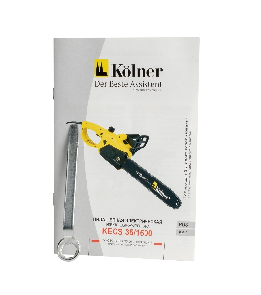Пила цепная электрическая KOLNER KECS 35/1600 1600Вт, длина шины 14'/35 см, скорость цепи 12 м/с