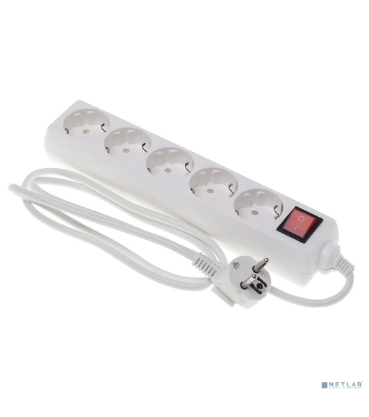 Сетевой удлинитель Buro BU-PS5.1/W 1.5 м (5 розеток) белый (пакет ПЭ)