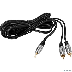 Шнур Rexant Стерео 3,5 мм - 2 RCA 3 м (GOLD-металл), фото5