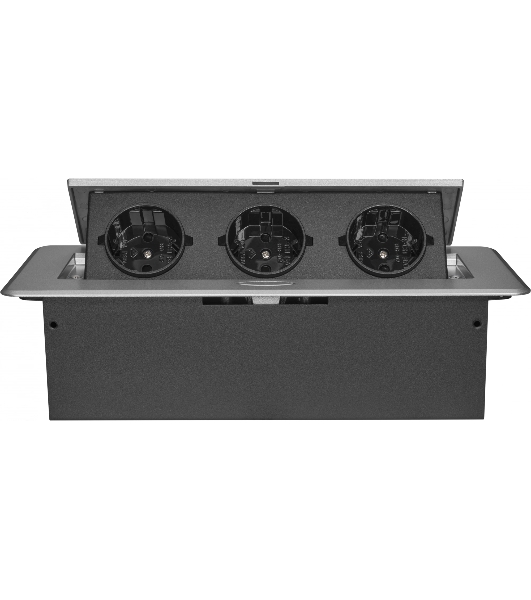 Розетка Cactus CS-SOCKET-EU3-GYBK для столешницы серый (уп.:1шт)