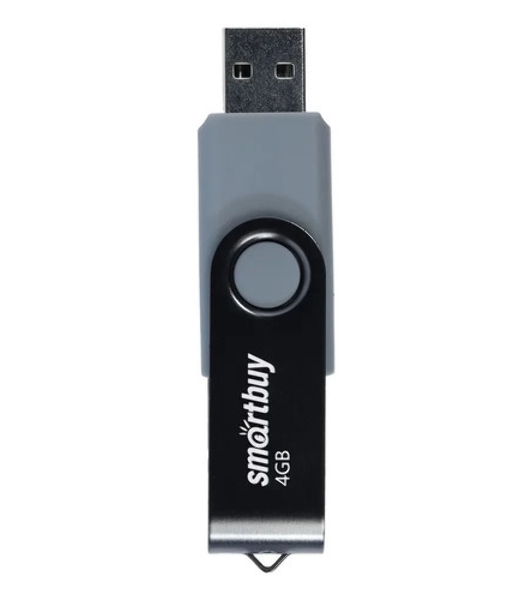 Флешка USB Smartbuy Twist Black (SB004Gb2TWK), 4Gb, USB 2.0, R/W 10/7, черный