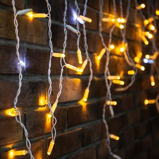 Гирлянда Neon-night 'Айсикл' 4,8х0,6 м, с эффектом мерцания, белый ПВХ, 176 LED, Желтый, 230В