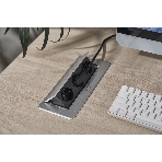 Розетка Cactus CS-SOCKET-EU3-GYBK для столешницы серый (уп.:1шт), фото3