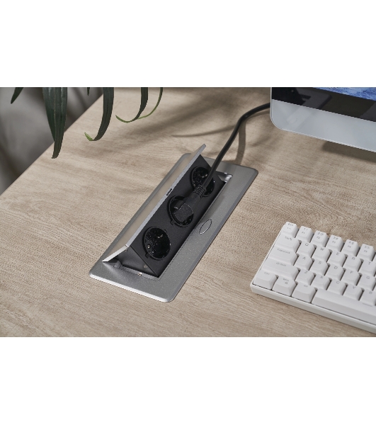 Розетка Cactus CS-SOCKET-EU3-GYBK для столешницы серый (уп.:1шт)