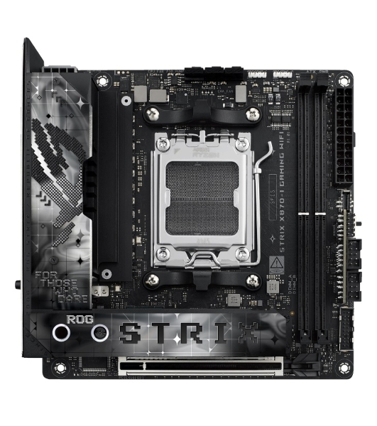 Материнская плата ASUS ROG STRIX X870-I GAMING WIFI, AM5, AMD X870, 2xDDR5, 2xSATA, 2xM.2, 1xPCI-E 5.0 x16, 1xHDMI, 2xUSB-C USB4, 1xUSB-C 10Gbps, 4xUSB-A 10Gbps, 1x 2.5Gb LAN, 2x3.5 мм, Mini-ITX