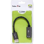 Кабель-переходник DP --> HDMI-F 0.2m, серый металлик, оплетка, 4K@60Hz, Telecom (TA560), фото16