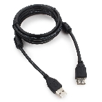 Кабель Cablexpert USB2.0 Pro CCF2-USB2-AMAF-6, AM/AF, 1.8м, экран, 2феррит.кольца, черный, пакет, фото 1