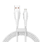 Кабель Rexant USB-A - Lightning для Apple, 2,4А, 1м, в белой нейлоновой оплетке, фото 1