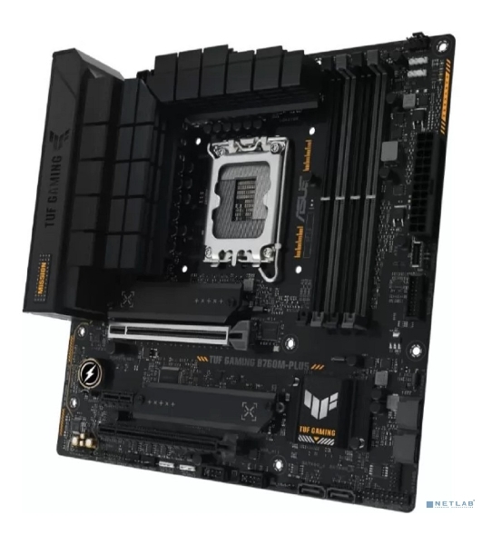 Материнская плата ASUS TUF GAMING B760M-PLUS, LGA 1700, Intel B760, 4xDDR5, 4xSATA, 2xM.2, 1xPCIe 5.0 x16, 1xPCIe 4.0 x4, 1xPCIe x1, 2xUSB-A 3.2 Gen 2, 3xUSB-A 3.2 Gen 1, 2xUSB 2.0, 1xUSB-C 3.2 Gen 2x2, 1x2.5Gb LAN, 5x3.5 мм, 7.1, mATX