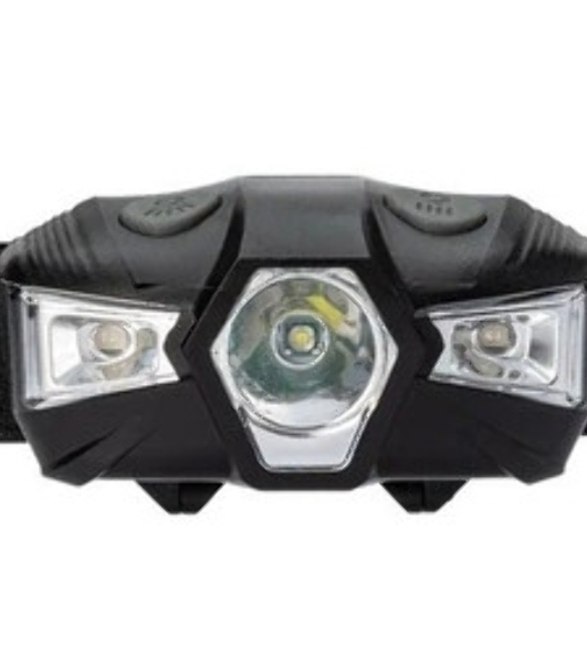 Фонарь налобный 1Вт LED+красн. 1xAA (R6) корпус ABS-пластик регулируемый эласт. ремешок КОСМОС KOC517B