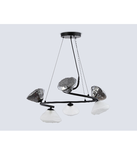 Светильник Ambrella light LH15003/6 BK/FR/SM черный/белый матовый/дымчатый G9*6 max 40W D630*1150