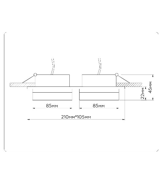 Светильник Ambrella light TN52423/2 WH/FR белый/белый матовый GX53 max 12W 210*105*45