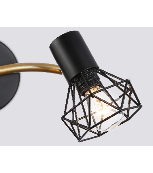 Светильник Ambrella light TR8656/2 BK/GD черный/золото E14/2 max 60W 330*100*185