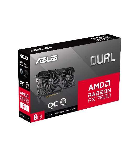 Видеокарта Asus AMD Radeon RX 7600 8Gb PCI-E DUAL-RX7600-O8G-EVO 128bit GDDR6 2280/18000 HDMIx1 DPx3 HDCP Ret