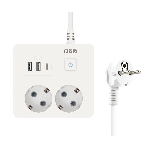Удл. PC 0,5 м, 2 р с/з, с вык.16А, 3USB, бел. кв SPG5-A4, фото3
